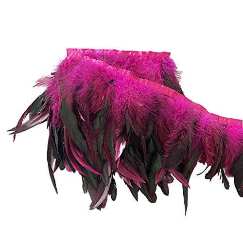 Natürlicher Hahn, Breite 12,7–17,8 cm, Bastelfransenbordüre, 2 m, für Kleidung, Dekoration und Bastelfedern (natürlich) von KOGMMYSEVP