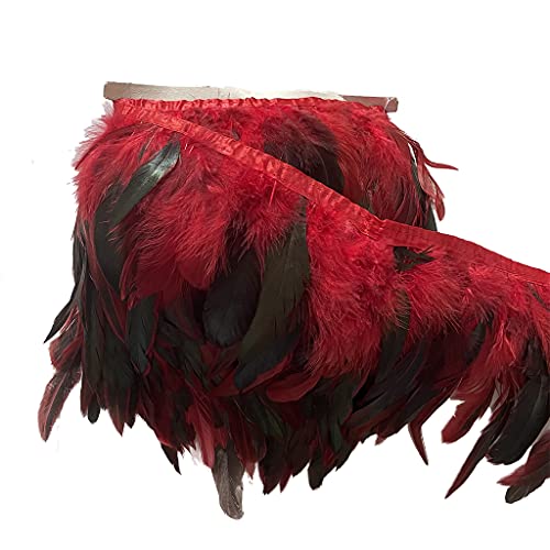 Natürlicher Hahn, Breite 12,7–17,8 cm, Bastelfransenbordüre, 2 m, für Kleidung, Dekoration und Bastelfedern (natürlich) von KOGMMYSEVP