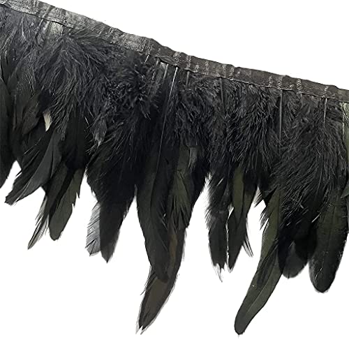 Natürlicher Hahn, Breite 12,7–17,8 cm, Bastelfransenbordüre, 2 m, für Kleidung, Dekoration und Bastelfedern (natürlich) von KOGMMYSEVP