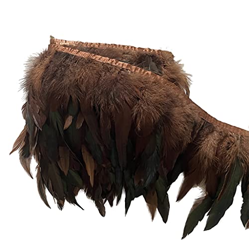 Natürlicher Hahn, Breite 12,7–17,8 cm, Bastelfransenbordüre, 2 m, für Kleidung, Dekoration und Bastelfedern (natürlich) von KOGMMYSEVP