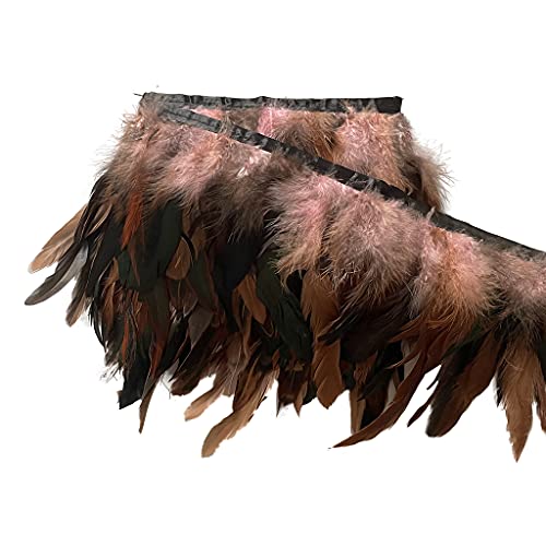 Natürlicher Hahn, Breite 12,7–17,8 cm, Bastelfransenbordüre, 2 m, für Kleidung, Dekoration und Bastelfedern (natürlich) von KOGMMYSEVP