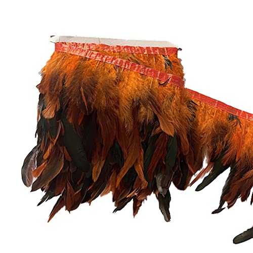 Natürlicher Hahn, Breite 12,7–17,8 cm, Bastelfransenbordüre, 2 m, für Kleidung, Dekoration und Bastelfedern (natürlich) von KOGMMYSEVP