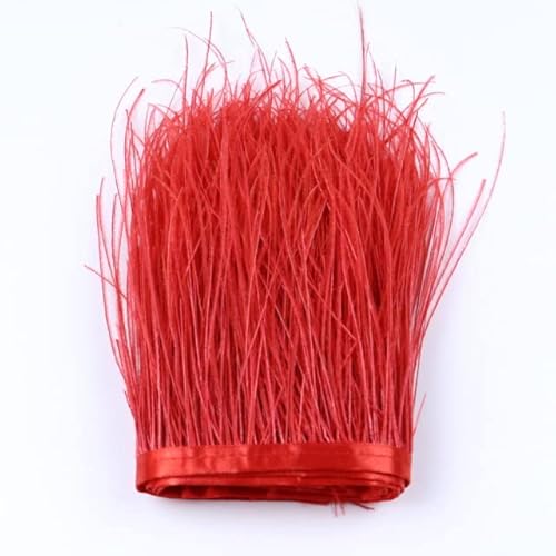 Schöner rosa natürlicher Pfauenbesatz, Breite 13–18 cm, dekoratives Federband, Kleidung, Kleid, Nähen, Basteln von KOGMMYSEVP