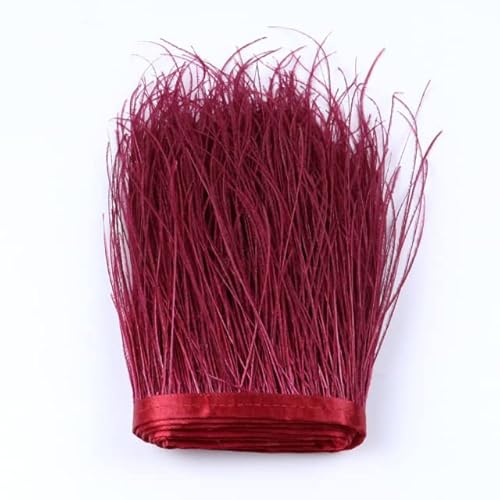 Schöner rosa natürlicher Pfauenbesatz, Breite 13–18 cm, dekoratives Federband, Kleidung, Kleid, Nähen, Basteln von KOGMMYSEVP