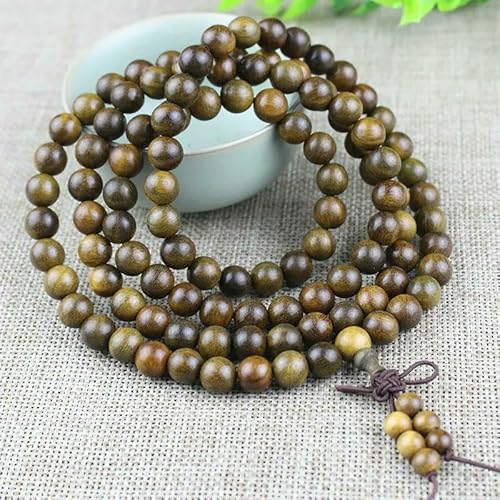 Tibetischer Rosenkranz, natürlich, mehrschichtig, grüne Sandelholzperlen, 6 mm, 8 mm, 108 Perlen, Holzperlen-Armband, grünes Sandelholz, 8 mm, tibetisch-buddhistischer Mala-Rosenkranz, 108 Perlen, 108 Tibetischer Rosenkranz, natürlich, mehrschichtig, grüne Sandelholzperlen, 6 mm, 8 mm, 108 Perlen, Holzperlen-Armband, grünes Sandelholz, 8 mm, tibetisch-buddhistischer Mala-Rosenkranz, 108 Perlen, 108 von KOGMMYSEVP