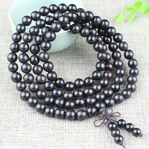 Tibetischer Rosenkranz, natürlich, mehrschichtig, grüne Sandelholzperlen, 6 mm, 8 mm, 108 Perlen, Holzperlen-Armband [Ebenholz, 8 mm, tibetisch-buddhistischer Mala-Rosenkranz, 108 Perlen, 108 Tibetischer Rosenkranz, natürlich, mehrschichtig, grüne Sandelholzperlen, 6 mm, 8 mm, 108 Perlen, Holzperlen-Armband [Ebenholz, 8 mm, tibetisch-buddhistischer Mala-Rosenkranz, 108 Perlen, 108 von KOGMMYSEVP