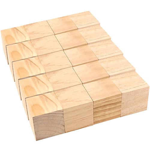 KOHAND 20 Stück natürliche Holzwürfel, 5,1 cm, unlackiertes Lindenholz, quadratische Holzblöcke, Whittling Holzschnitzblöcke für Puzzleherstellung, DIY und Bastelprojekte von KOHAND