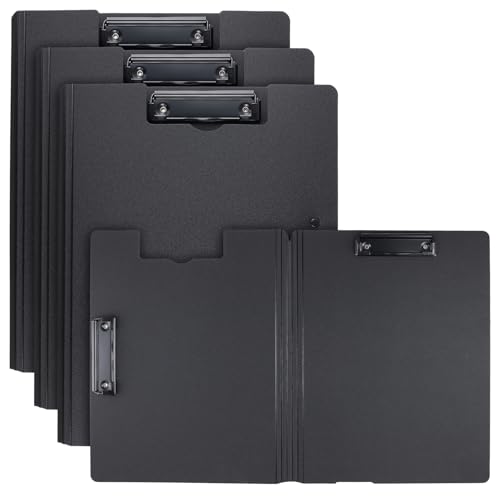 KOHAND 4 Pack A4 Klemmbrett Ordner, Klemmbretter mit Abdeckung und zwei Clips, Kunststoff Klemmbrett Ordner für Geschäft, Büro, Krankenhaus, Schwarz KOHAND 4 Pack A4 Klemmbrett Ordner, Klemmbretter mit Abdeckung und zwei Clips, Kunststoff Klemmbrett Ordner für Geschäft, Büro, Krankenhaus, Schwarz von KOHAND