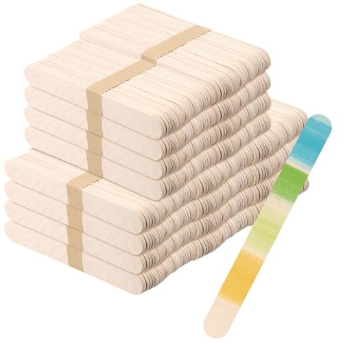 KOHAND 500 Stück 20,3 cm Eis am Stiel, Zungenspatel, Jumbo-Bastelstäbe für Handwerk, Eiscreme, DIY, Bauprojekte, 200 x 25 x 1,6 mm von KOHAND