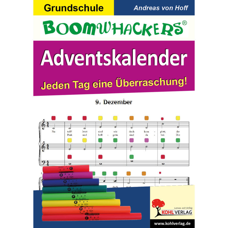 Boomwhackers-Adventskalender, M. Audio-Cd - Andreas von Hoff, Kartoniert (TB) von KOHL VERLAG Der Verlag mit dem Baum