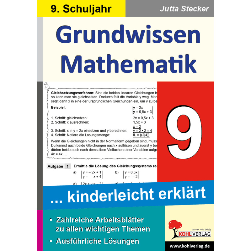 Grundwissen Mathematik / Klasse 9 - Jutta Stecker, Kartoniert (TB) von KOHL VERLAG Der Verlag mit dem Baum