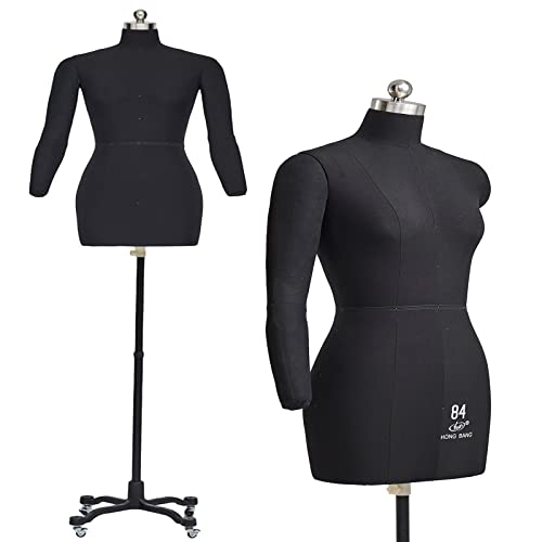 Ansteckbare Schneiderpuppe in Übergröße zum Nähen von Kleidung, weiblicher Schaufensterpuppen-Torso mit weichen Armen, Schneiderpuppe auf Rädern, Erwachsene in voller Größe (Farbe: Schwarz, Größe: XL) Ansteckbare Schneiderpuppe in Übergröße zum Nähen von Kleidung, weiblicher Schaufensterpuppen-Torso mit weichen Armen, Schneiderpuppe auf Rädern, Erwachsene in voller Größe (Farbe: Schwarz, Größe: XL) von KOIAMVZW