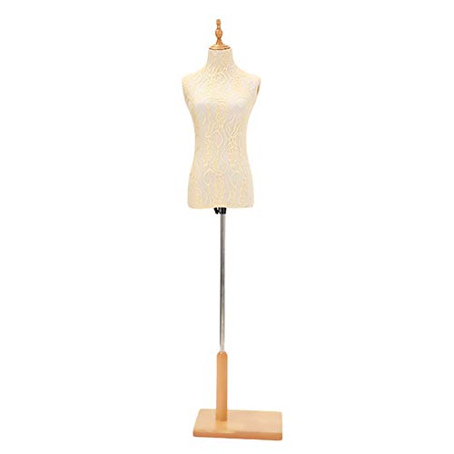 Beige weibliche Schneiderpuppe, Schneiderpuppe, Schaufensterpuppen-Torsokörper mit Holzsockel, höhenverstellbar zum Nähen von Kleidung, Kleider-Display (Farbe: ohne Arme, Größe: S) Decoration von KOIAMVZW