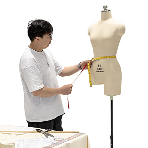 HWFF Weibliche Schaufensterpuppen-Kleiderformen zum Nähen von Kleidung, Frau Schneider Schneiderpuppe Plus Size Schaufensterpuppen-Torsoständer auf Rädern (Farbe: Weiß, Größe: S) Decoration von KOIAMVZW