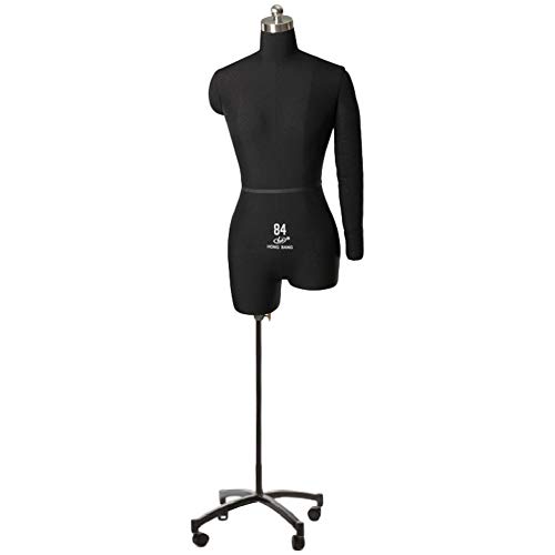 Kleiderform Nähen Damen Schaufensterpuppe mit flexiblem Arm, Leichter Nähpuppenkörper aus Styropor mit Rädern für Windowsshop Home Decor Displays (Farbe: Schwarz, Größe: L-Modell 84) Decoration von KOIAMVZW