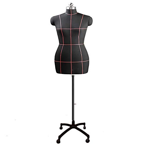 Kleiderform-Schaufensterpuppe zum Nähen, weibliche Displays, Puppenkörper mit Rädern, feststeckbare Schneiderpuppe für die Schulpraxis (Farbe: Schwarz, Größe: Modell 92) Decoration von KOIAMVZW