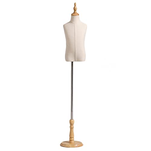 Kleiderform zum Nähen, Kleinkind-Schaufensterpuppen-Torsokörper mit verstellbarem Holzständer für Kleiderschmuck-Ausstellung (2/4/6/8 Jahre alt) (Farbe: Holzfarbe, Größe: 8 Jahre alt) Decoration von KOIAMVZW