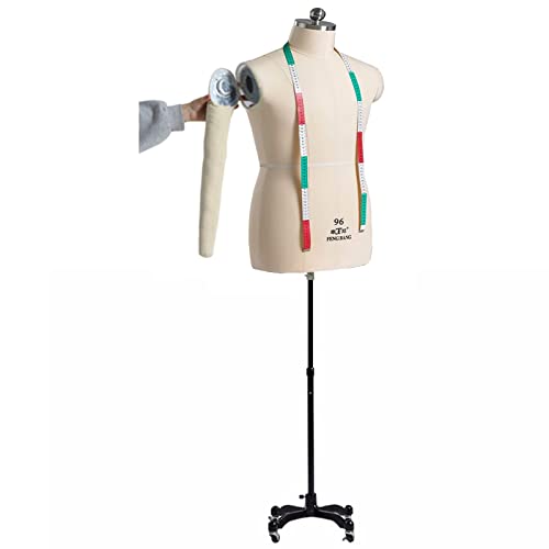 Männliche Schaufensterpuppe zum Nähen von Kleidung, Schneiderpuppen mit weichen Armen, vollständig feststeckbare Schneiderpuppe auf Rädern, Erwachsene in voller Größe (Farbe: Weiß, Größe: XXXL-110) Männliche Schaufensterpuppe zum Nähen von Kleidung, Schneiderpuppen mit weichen Armen, vollständig feststeckbare Schneiderpuppe auf Rädern, Erwachsene in voller Größe (Farbe: Weiß, Größe: XXXL-110) von KOIAMVZW