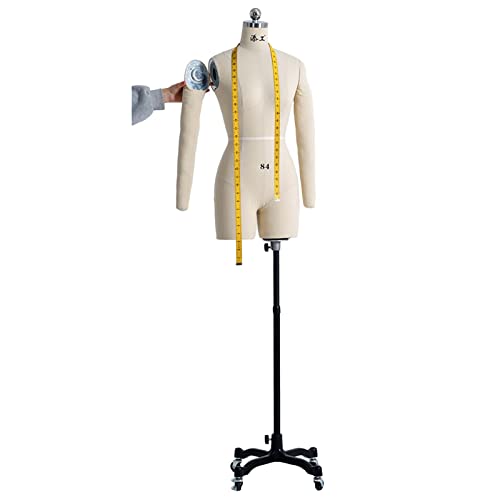 Nähen Mannequin Weiblich, Schneiderpuppen mit Armen und Rädern zum Nähen von Kleidung, Schneider Schneiderinnen Plus Size Mannequin Torso Body (Farbe: Weiß, Größe: XXL) Decoration von KOIAMVZW