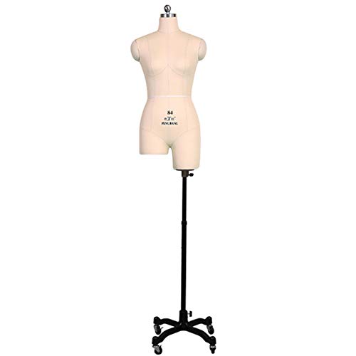 Nähen Schneiderpuppe Schaufensterpuppe, weibliche Displays Puppenkörper mit Rädern, höhenverstellbar, Styropor, Schneiderkleidungsdisplay (Farbe: Weiß, Größe: XXL-Modell 88) Decoration von KOIAMVZW