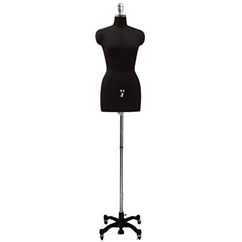 Nähkleid-Schaufensterpuppe, weiblich zeigt Puppenkörper-Torso mit Rädern, Herstellung von Kleidungsstücken, Hochzeitskleid, höhenverstellbar (Farbe: Schwarz, Größe: XXXL-Modell 92) Decoration von KOIAMVZW