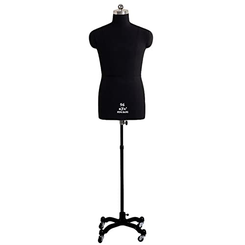 Nähschaufensterpuppe männlich, Schneiderpuppe, professionelle maßgeschneiderte Schaufensterpuppe für Männer, Kleiderform zum Nähen, Schaufensterpuppe in Übergröße auf Rädern (Farbe: Schwarz, Größe: L) Nähschaufensterpuppe männlich, Schneiderpuppe, professionelle maßgeschneiderte Schaufensterpuppe für Männer, Kleiderform zum Nähen, Schaufensterpuppe in Übergröße auf Rädern (Farbe: Schwarz, Größe: L) von KOIAMVZW