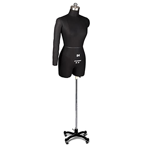 Pinnable Weiblicher Nähmannequin-Torso-Körperständer mit weichem Arm, Damenpuppe Nähen von Kleidung, Schneiderpuppe auf Rädern (Farbe: Schwarz, Größe: S) Decoration von KOIAMVZW
