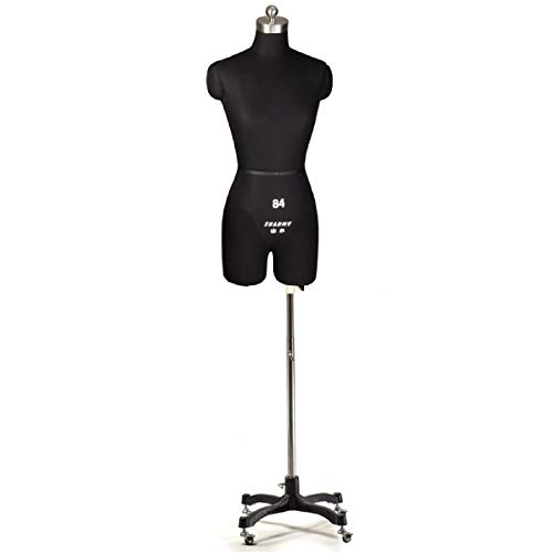 Schneiderpuppe zum Nähen, Schaufensterpuppe für Damen, vollständig feststeckbar, mit Rädern, höhenverstellbar, Herstellung von Kleidungsstücken, Hochzeitskleid (Farbe: Schwarz, Größe: L-Modell 84) Schneiderpuppe zum Nähen, Schaufensterpuppe für Damen, vollständig feststeckbar, mit Rädern, höhenverstellbar, Herstellung von Kleidungsstücken, Hochzeitskleid (Farbe: Schwarz, Größe: L-Modell 84) von KOIAMVZW