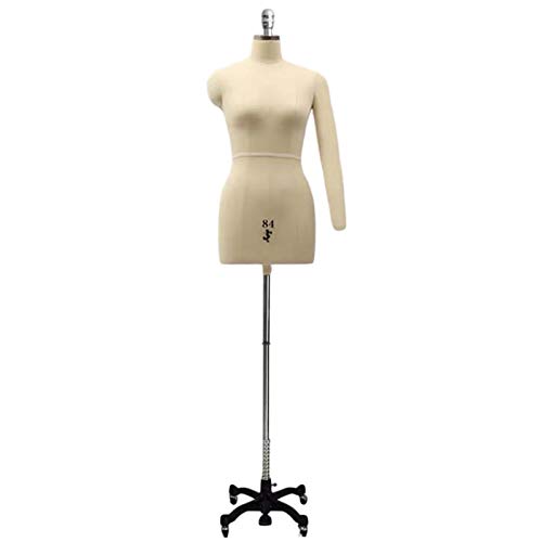 Schneiderpuppe zum Nähen, mit flexiblem Arm für Damen, weiblich, zeigt Dummy-Männchen-Körper-Torso mit Rädern, höhenverstellbar (Farbe: Weiß, Größe: XXXL-Modell 92) Decoration von KOIAMVZW