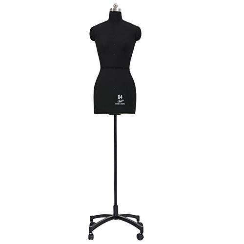 Schneiderpuppe zum Nähen, weiblich zeigt Puppenkörper mit Rädern, ansteckbare Schneiderpuppe für die Schulpraxis (Farbe: Schwarz, Größe: Modell 80) Decoration von KOIAMVZW