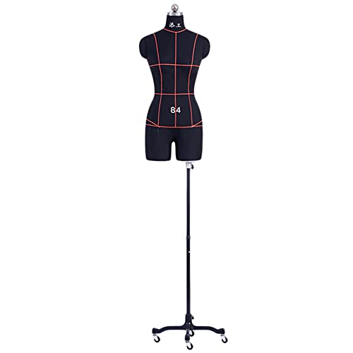 Weibliche Nähschaufensterpuppe, Plus-Size-Schaufensterpuppen-Torsokörper mit Ständer, verstellbare Damen-Kleiderform, Schneiderpuppe auf Rädern zum Nähen von Kleidung (Farbe: Schwarz, Größe: L) Weibliche Nähschaufensterpuppe, Plus-Size-Schaufensterpuppen-Torsokörper mit Ständer, verstellbare Damen-Kleiderform, Schneiderpuppe auf Rädern zum Nähen von Kleidung (Farbe: Schwarz, Größe: L) von KOIAMVZW