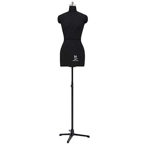 Weibliche verstellbare Schaufensterpuppen-Kleiderform zum Nähen, Styropor zum Feststecken, Schaufensterpuppen-Körper-Torso mit Stativständer (Farbe: Schwarz, Größe: Modell 80) Decoration von KOIAMVZW