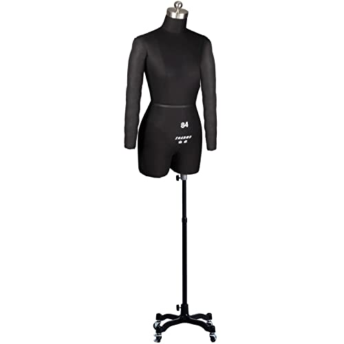 Weiblicher Nähen-Mannequin-Körper-Torso-Ständer mit Armen, Frau-Kleiderform-Schneider-Schneider-Dummy-Plus-Size-Mannequin auf Rädern zum Nähen von Kleidung (Farbe: Schwarz, Größe: 3XL) Decoration von KOIAMVZW