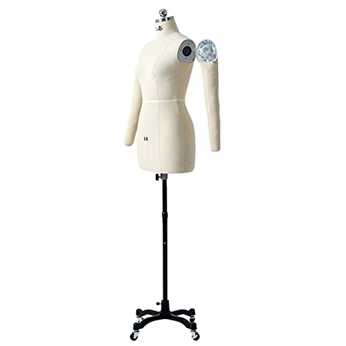 Weiblicher Nähen-Mannequin-Torso-Ständer mit Armen, Frau-Kleiderform-Schneider-Schneider-Dummy-Plus-Size-Mannequin auf Rädern zum Nähen von Kleidung (Farbe: Weiß, Größe: S) Decoration von KOIAMVZW