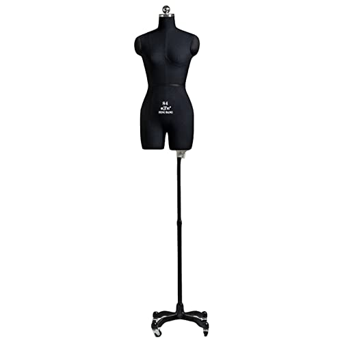 Weiblicher Schaufensterpuppen-Torso mit Ständer, Kleiderform in Übergröße zum Nähen von Kleidung, Schneiderpuppe in Übergröße auf Rädern (Farbe: Schwarz, Größe: Groß) Decoration von KOIAMVZW