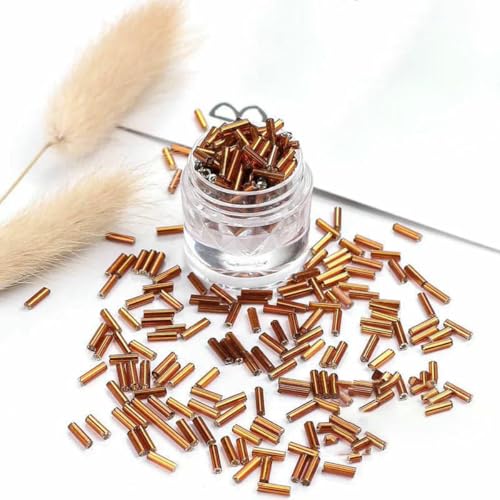 Signalperlen, Stickereiperlen, 10g 4/6mm Länge Gerade Rohr Bugles Glasperlen Silberfarben Samen Perlen für Handwerk Schmuck Machen Handgemachte DIY Zubehör-25-2x4.0mm 450pcs(43,2x6mm 300pcs) von KOINEN
