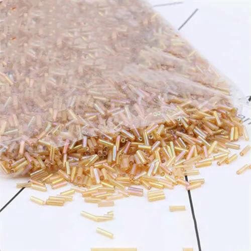 Signalperlen, Stickperlen, 2x6mm Österreichische Kristallglas Röhre Runde Samenperlen Lange Röhre Perlen für Kleidung Nähen Zubehör Halskette DIY Schmuckherstellung-AB weiß-2x6mm 100g(AB Gold Yellow Signalperlen, Stickperlen, 2x6mm Österreichische Kristallglas Röhre Runde Samenperlen Lange Röhre Perlen für Kleidung Nähen Zubehör Halskette DIY Schmuckherstellung-AB weiß-2x6mm 100g(AB Gold Yellow von KOINEN