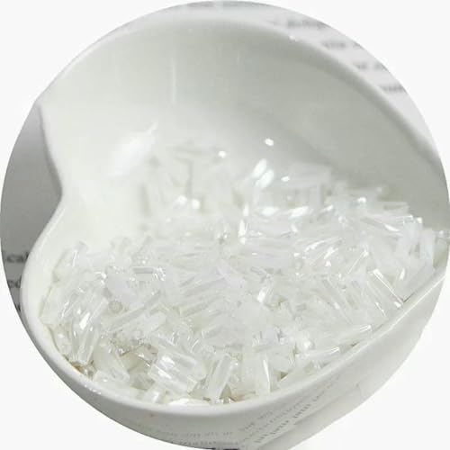Stiftperlen, Stickperlen, 10 g, neu, 2 x 6 mm, cremefarbene Spiralröhre, Glasperlen, lange Röhre, handgefertigt, DIY-Perlen, lose Perlen, Zubehör, Goldmix, 2 x 6, 10 g, 300 Stück(334 Cream White) von KOINEN