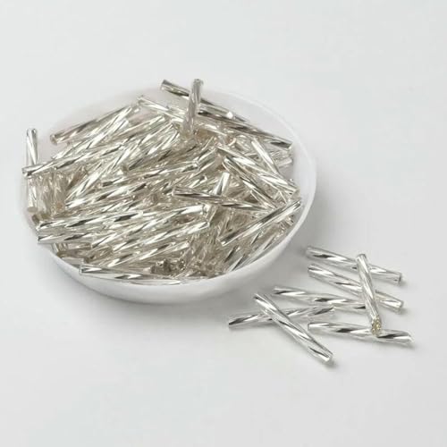 Stiftperlen, Stickperlen, 10 g/Packung, 25 mm, tschechische Twist-Stiftperlen, Glasröhren-Rocailles for die Schmuckherstellung, Nähzubehör for Damen-DIY-Kleidungsstücke, Nähperlen-Türkis(Silver) Stiftperlen, Stickperlen, 10 g/Packung, 25 mm, tschechische Twist-Stiftperlen, Glasröhren-Rocailles for die Schmuckherstellung, Nähzubehör for Damen-DIY-Kleidungsstücke, Nähperlen-Türkis(Silver) von KOINEN