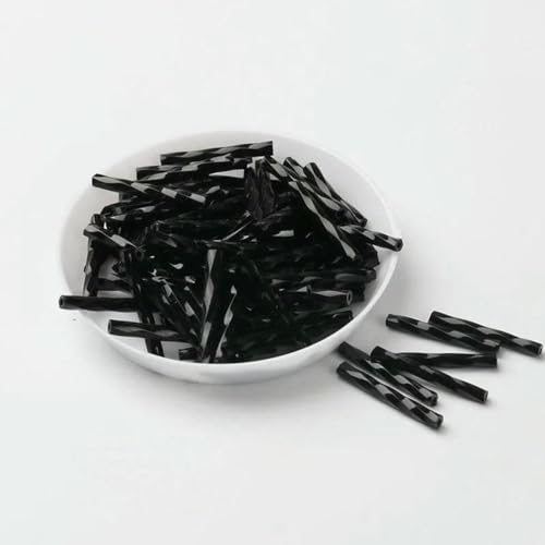 Stiftperlen, Stickperlen, 10 g/Packung, 25 mm, tschechische Twist-Stiftperlen, Glasröhren-Rocailles for die Schmuckherstellung, Nähzubehör for Damen-DIY-Kleidungsstücke, Nähperlen-Türkis(Black) von KOINEN