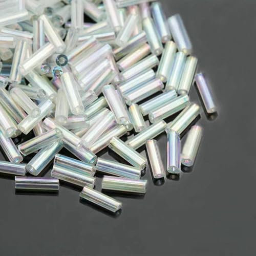 Stiftperlen, Stickperlen, 6,5 mm, 30 g/Beutel, lange, runde Glasperlen for DIY-Hochzeitsfeier-Dekoration, Schmuckzubehör, Bastelzubehör, Nr. 49(No.55) von KOINEN