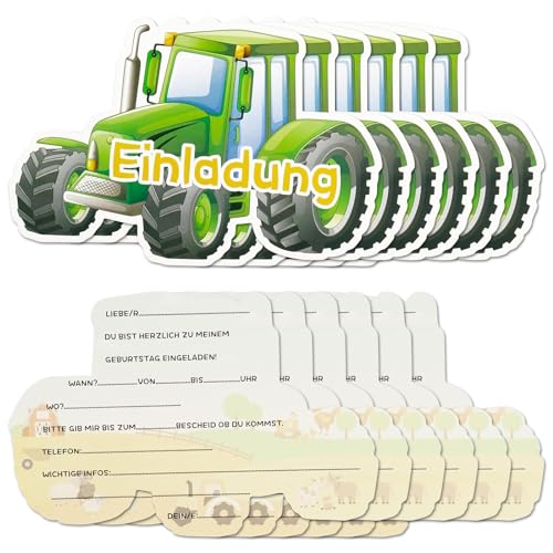 12x Einladungskarten Kindergeburtstag, Traktor Einladungskarten, Geburtstagseinladung Einladungen, Partyeinladungen, Geburtstagseinladungen für Kinder 12x Einladungskarten Kindergeburtstag, Traktor Einladungskarten, Geburtstagseinladung Einladungen, Partyeinladungen, Geburtstagseinladungen für Kinder von KOIROI