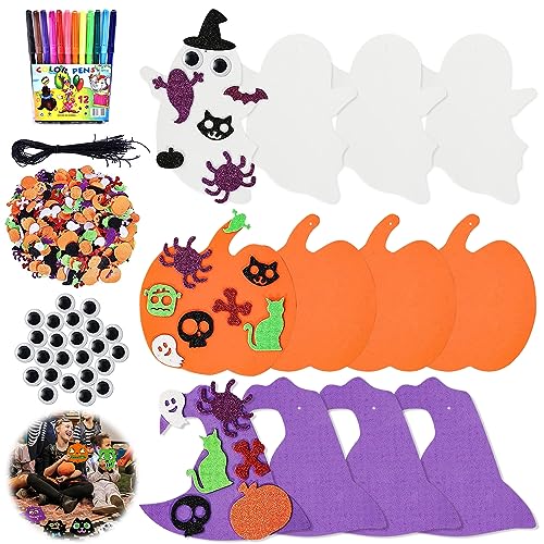 Halloween Bastelsets Kinder, 12 Stück Halloween Kürbis Schaum Aufkleber, Halloween Kürbis Dekorationen, Bastelset Kinder Halloween, DIY Kürbis Bastelset für Herbst Thanksgiving Halloween Handwerk Halloween Bastelsets Kinder, 12 Stück Halloween Kürbis Schaum Aufkleber, Halloween Kürbis Dekorationen, Bastelset Kinder Halloween, DIY Kürbis Bastelset für Herbst Thanksgiving Halloween Handwerk von KOIROI