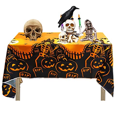 Halloween Tischdecke 137cm X 180cm - Gruselige Deko für Halloween - Tischtuch Mit Kürbis-Motiv Halloween Tischdecke 137cm X 180cm - Gruselige Deko für Halloween - Tischtuch Mit Kürbis-Motiv von KOIROI