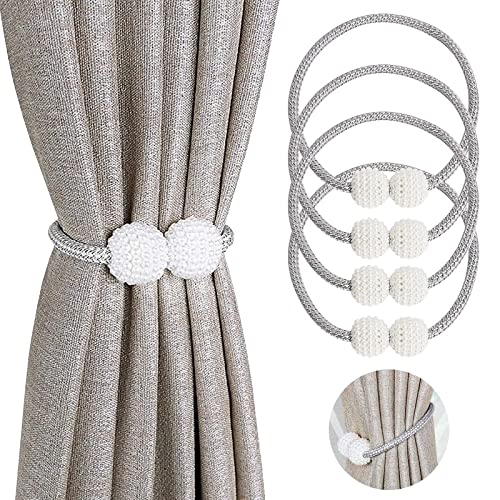 KOIROI 4 Stück Magnetische Vorhang Raffhalter, Vorhang Raffhalter, Vorhang Clips, Vorhang Seil Schnallen, Seil Rückwärtige Vorhang Halter Schnallen für Zuhause, Büro, Hotel Fenster Dekoration (Grau) KOIROI 4 Stück Magnetische Vorhang Raffhalter, Vorhang Raffhalter, Vorhang Clips, Vorhang Seil Schnallen, Seil Rückwärtige Vorhang Halter Schnallen für Zuhause, Büro, Hotel Fenster Dekoration (Grau) von KOIROI