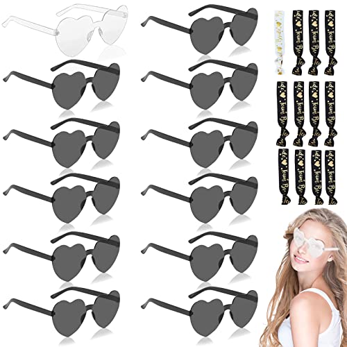 KOIROI Bride Herz Brille, 12 Stück Partybrille Herz Sonnenbrille+12 Bride Armband, Randlose Sonnenbrille, JGA Partybrillen Set für Braut Junggesellinnenabschied, Hochzeitsfeier Dekorationen KOIROI Bride Herz Brille, 12 Stück Partybrille Herz Sonnenbrille+12 Bride Armband, Randlose Sonnenbrille, JGA Partybrillen Set für Braut Junggesellinnenabschied, Hochzeitsfeier Dekorationen von KOIROI