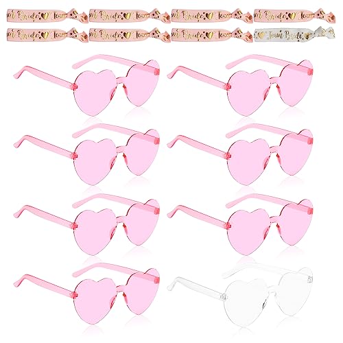 KOIROI Bride Herz Brille, 8 Stück Partybrille Herz Sonnenbrille+8 Bride Armband, JGA Partybrillen Set, 1 Braut + 7 Team Braut Brille für Braut Junggesellinnenabschied, Hochzeitsfeier Dekorationen (B) KOIROI Bride Herz Brille, 8 Stück Partybrille Herz Sonnenbrille+8 Bride Armband, JGA Partybrillen Set, 1 Braut + 7 Team Braut Brille für Braut Junggesellinnenabschied, Hochzeitsfeier Dekorationen (B) von KOIROI