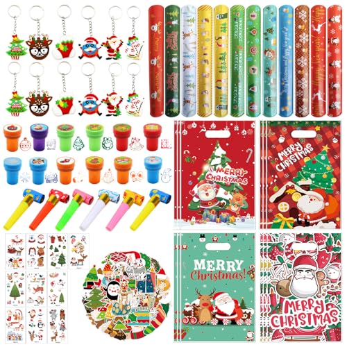 Weihnachten Party Mitgebsel, 120 Stück Weihnachtsgeschenke für Kinder-Weihnachten Geschenktüten, Tattoo, Weihnachtsaufkleber, Stempel Weihnachten, Schlüsselanhänger, Schlagarmbänder, Partypfeifen Weihnachten Party Mitgebsel, 120 Stück Weihnachtsgeschenke für Kinder-Weihnachten Geschenktüten, Tattoo, Weihnachtsaufkleber, Stempel Weihnachten, Schlüsselanhänger, Schlagarmbänder, Partypfeifen von KOIROI