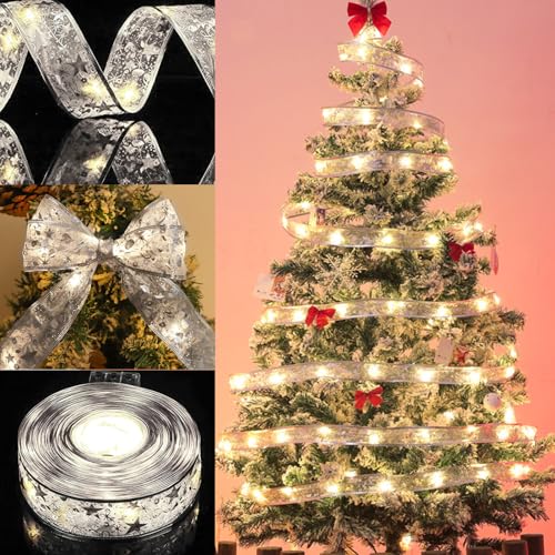 KOIROI Weihnachtsband Lichter, Weihnachtsbaum Lichter, 500cm 50 LED Glänzende Weihnachtsband Lichterketten, Weihnachtsbaum Beleuchtung, Christmas Tree Lights, Weihnachtsbaum Band für Innen Außen KOIROI Weihnachtsband Lichter, Weihnachtsbaum Lichter, 500cm 50 LED Glänzende Weihnachtsband Lichterketten, Weihnachtsbaum Beleuchtung, Christmas Tree Lights, Weihnachtsbaum Band für Innen Außen von KOIROI