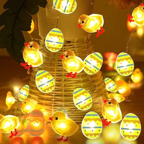 Lichterkette Ostern, 300CM 30 LED Osterlichterkette, Osterküken Lichterkette, Ostereier Lichterkette Warmweiß, Osterdeko Lichterkette, LED Lichterkette Ostern für Frühling Oster Innen Außen Deko Lichterkette Ostern, 300CM 30 LED Osterlichterkette, Osterküken Lichterkette, Ostereier Lichterkette Warmweiß, Osterdeko Lichterkette, LED Lichterkette Ostern für Frühling Oster Innen Außen Deko von KOIROI